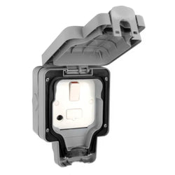 MK Masterseal Plus 13A IP66 1 Gang Switched Outdoor Weatherproof Fused Spur - Grey  - K56410GRY