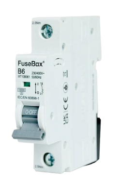 FuseBox TPN 6A B Curve 1P MCB, 10KA - MT10B061