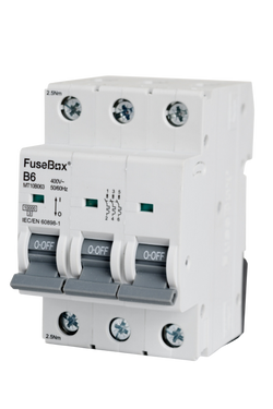 FuseBox TPN 6A B Curve 3P MCB, 10KA - MT10B063