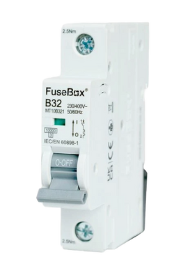 FuseBox TPN 32A B Curve 1P MCB, 10KA - MT10B321