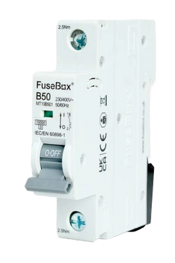 FuseBox TPN 50A B Curve 1P MCB, 10KA - MT10B501