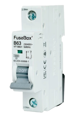 FuseBox TPN 63A B Curve 1P MCB, 10KA - MT10B631