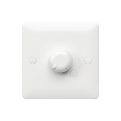 MK Essentials 1 Gang 1 Way Screwless Rotary LED Dimmer Switch - White  - MV1523WHI