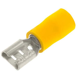 UniCrimp Q-Crimp 9.4mm Female Push On Pre-Insulated Terminals - Yellow (Pack of 100) - QYPO95F