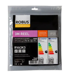 Robus Vegas 4.8W/m 3m LED Striplight IP20, 3000K - RVA3K3