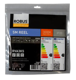 Robus Vegas 4.8W/m 5m LED Striplight IP20, 3000K - RVA3K5