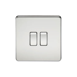 Knightsbridge Screwless 10AX 2G 2-Way Switch - Polished Chrome - SF3000PC