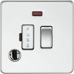 Knightsbridge 13A Switched Fused Spur with Neon and Flex Outlet - Polished Chrome - SF6300FPC