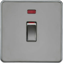 Knightsbridge 45A 1G DP switch with neon - black nickel - SF81MNBN