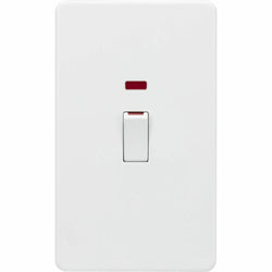 Knightsbridge 45A 2G DP switch with neon - matt white - SF82MNMW