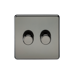 Knightsbridge 2G 2-way 10-200W (5-150W LED) Intelligent dimmer -Black Nickel - SF2192BN