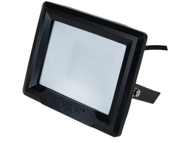 Robus HiLume 100W LED flood light, IP65, Black, 4000K, c/w 1m flex - RHL10040-04