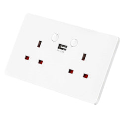 ENERJ Smart 2 Gang Socket, White - SHA5302