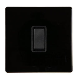 Hamilton Hartland CFX 10AX 1 Gang 2 Way Light Switch - Jet Black with Black Insert  - 7BCR21BL-B