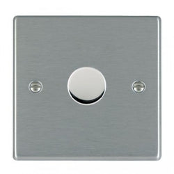 Hamilton Hartland 100W 1 Gang 2 Way Push On/Off Rotary LED Dimmer Switch - Satin Steel  - 741XLEDITB100