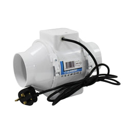 Blauberg Turbo E In-line Mixed Flow Fan with Plug & Lead - 100mm - TURBO-E-100-R2