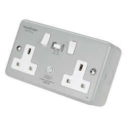 Greenbrook PowerBreaker RCD Twin Switch Socket Metal Pas - K22-MP