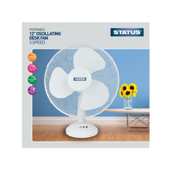 Status 12" Desk Fan White - S12DESKFAN