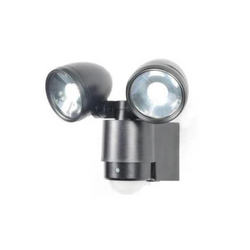 Forum Sirocco 6W Security Twin Spotlight with PIR Sensor IP44 - Black - ZN-23454-BLK