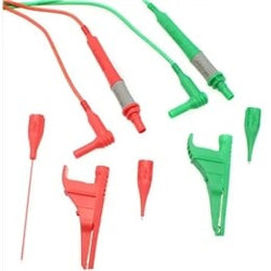 Megger Test Lead Set 2-Wire Red/Green with Prods and Clips (Shrouded Tip) - 1003-132