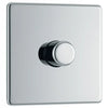 BG Nexus Flatplate Screwless Polished Chrome 1 Gang 2 Way Intelligent Leading Edge Dimmer Switch Push On/Off  - FPC81P