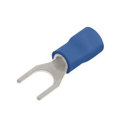 UniCrimp Q-Crimp 4mm Fork Pre-Insulated Terminals - Blue (Pack of 100) - QBF4N