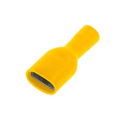 UniCrimp Q-Crimp 6.3mm Female Fully Insulated Push-on Terminals - Yellow (Pack of 100) - QYFPO63F