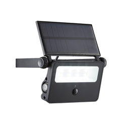 Forum Lighting 2W LED Solar Powered Outdoor Security Wall Light With PIR - Black - ZN-37052-BLK