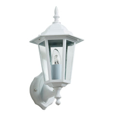 Forum Libourne 6 Panel E27 Traditional Wall Lantern - White - ZN-38605-WHT