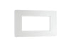 BG Evolve Pearl White Grid 4 Gang Euro Module Front Plate - PCDCLEMR4W