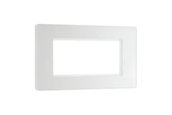 BG Evolve Pearl White Grid 4 Gang Euro Module Front Plate - PCDCLEMR4W