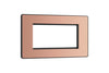 BG Evolve Polished Copper Grid 4 Gang Euro Module Front Plate - PCDCPEMR4B