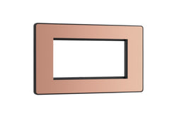 BG Evolve Polished Copper Grid 4 Gang Euro Module Front Plate - PCDCPEMR4B