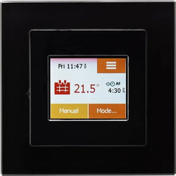 Heat Mat Black Glass 16A UFH Thermostat/Timer - TOU-BLK-BLCK