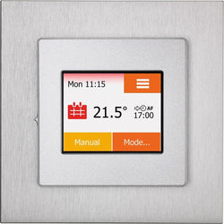 Heat Mat Stainless Steel 16A UFH Thermostat/Timer - TOU-SIL-SSTL